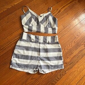 CBR Gray and White Striped Set